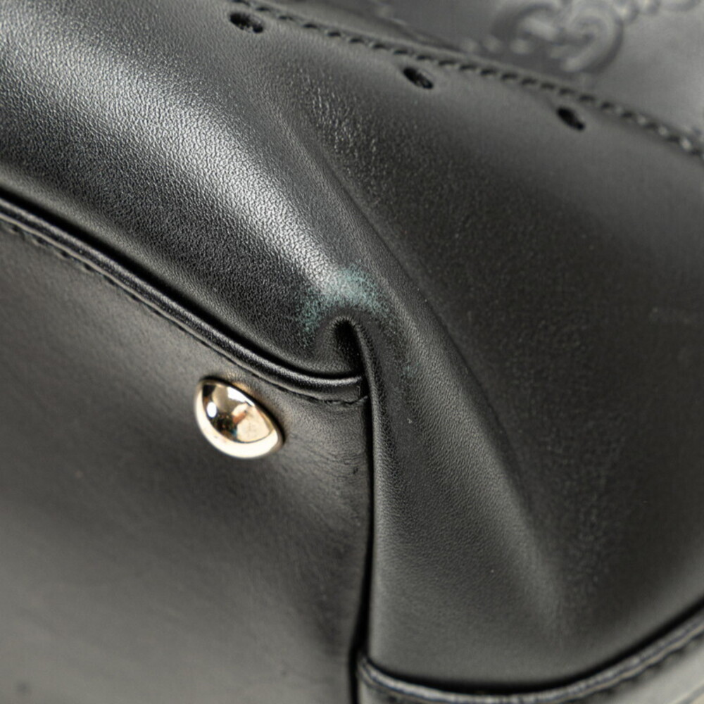 Gucci Guccissima Horsebit Handbag Tote Bag Black Leather - Picture 4 of 8